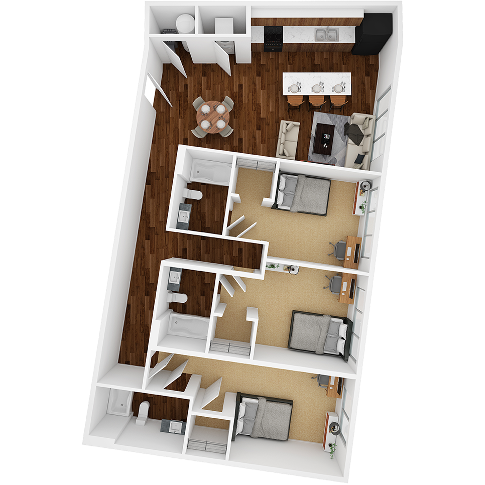 Stanhope Apartments floor plan 3D