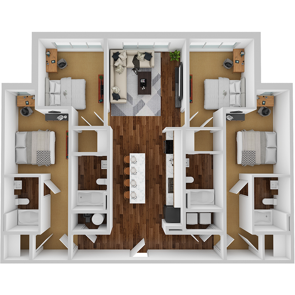 Stanhope Apartments floor plan 4A
