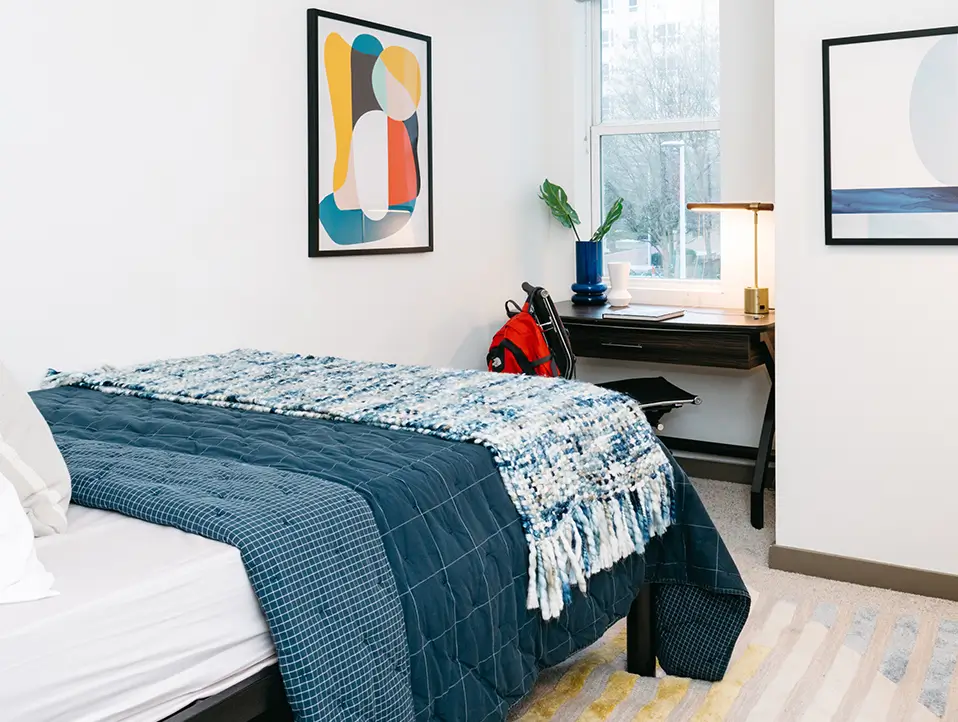 bedroom with a study desk